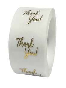 500pcs/Roll Transparent Thank You Stickers Simple Practical Multi-Functional School Supplies - Transparent Sticker - View 1