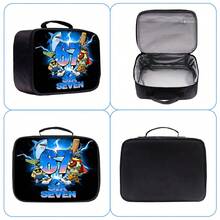 3 PIEZAS Mochila escolar de 16.5 pulgadas con bolso de mano y estuche para lápices para primaria, escuela primaria y secundaria - 67 y tiburones - Ver 6
