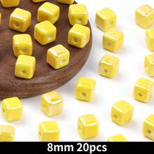 20pcs Cube Ceramic Porcelain Beads For DIY Jewelry Making Decorative Craft Square Beads For Necklaces Bracelets And Accessories Craft - 20pcs - View 48