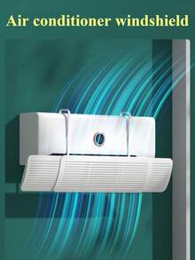 1 Set No-Drill Air Conditioner Deflector, Prevents Direct Blow. Universal Model, Suitable For All Models. Wall-Mounted Air Guide Cover, Adjustable Airflow Control Panel. - One Size Fits All - View 3