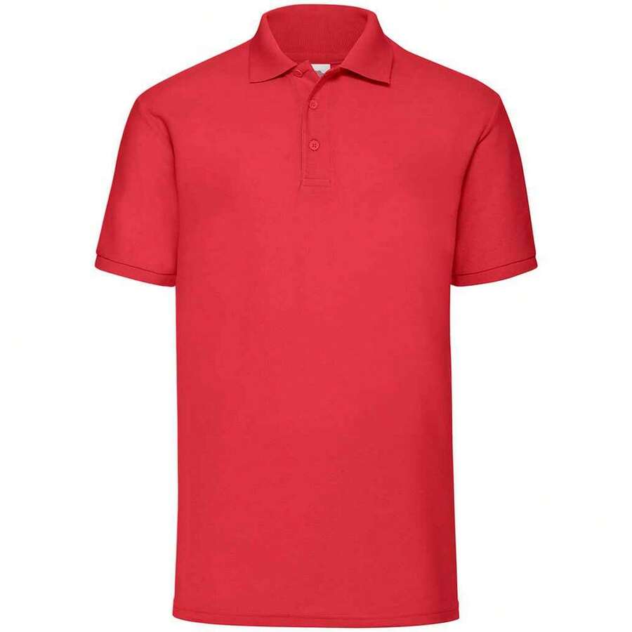 Fruit Of The Loom Mens Pique Polo Shirt - Red - View 1
