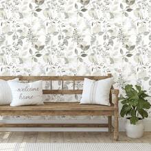 1 Roll 17.7 * 78.7/118.1 Inch Imitation Oil Painting Gray Watercolor Eucalyptus Leaf Self-Adhesive Wallpaper, Waterproof Peel And Stick Wallpaper, Suitable For Artistic Decoration Of Living Room And Bedroom Walls, DIY, Tenant's Old Wall Renovation - A - View 4