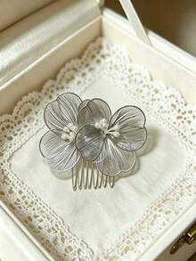 1pc Gold Butterfly Bridal Party Holiday Adult Hair Comb, Handmade Hair Accessory Suitable For Weddings - Gold - View 8