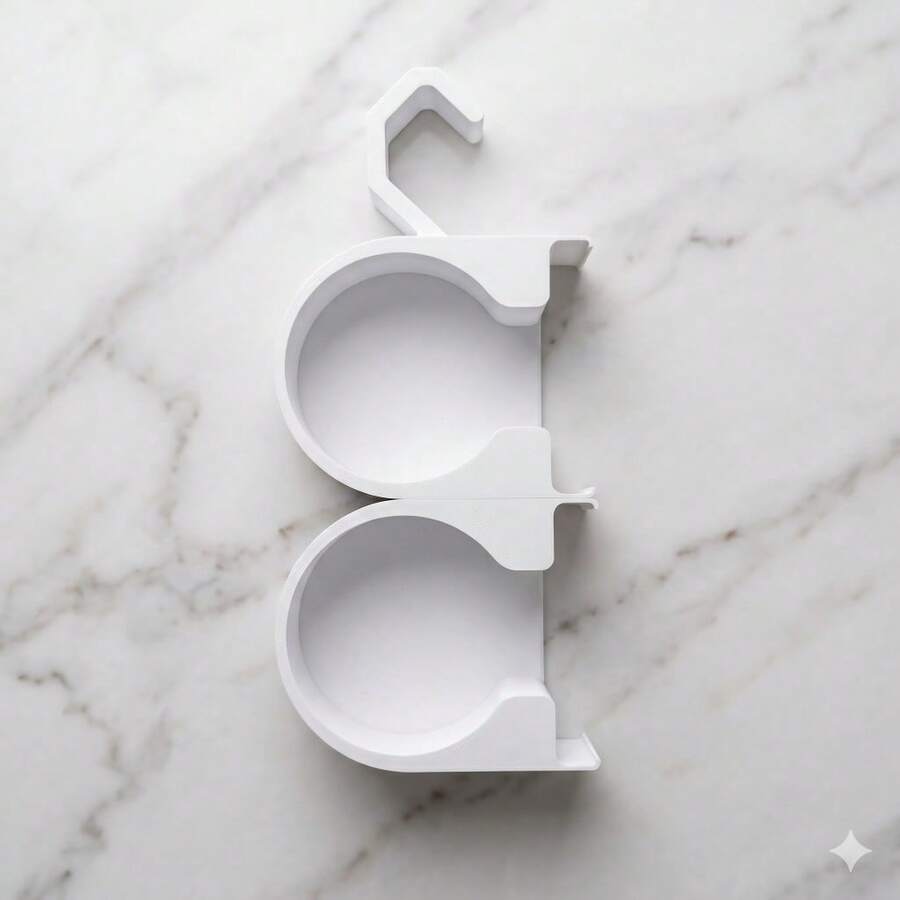 Customizable Modular Belt Organizer Hanger For Wardrobes And Closets - 2個白色單元 - 查看 1