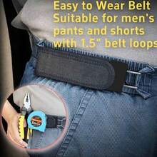 1pc Elastic Waist Belt, Unisex Metal Hook Buckle Stretch Belt, Comfortable And Easy To Use, Gift For Men (Not A Pair) - Multicolor - View 7