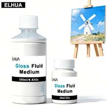 ELHUA 250ML/60ML Professional Fluid Medium Gloss Acrylic Medium, Can Be Used As Gloss Varnish And/Or Fluid Gloss Medium, Suitable For Acrylic Painting, Professional And Amateur Artists - 1 Bottle - View 9