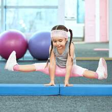 7 FT Folding Balance Beam, Foam Floor Gymnastic Beam W/Removable Suede Cover, Non-Slip Bottom, Lightweight Gymnastics Beam, Indoor Home Gym Training Equipment For Beginners - Blue - View 4
