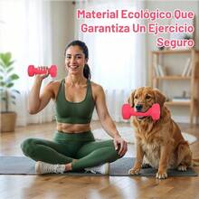 Mancuernas Fitness de Neopreno Hexagonales, Juego de Mancuerna, Pesas Para Ejercicio En Casa, Neopreno Recubierto Mancuernas, Mango de Acero Moleteado Mancuernas - Rosa + 2KG/4.4LB - Ver 2