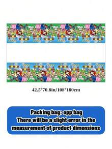 asmodee Mario Party Tablecloth, Waterproof And Oil-Resistant Dining Table Cover, High-Definition Pattern For Kids Birthday Parties And Themed Events - Multicolor - View 3