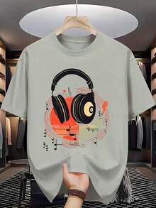 T-shirt a maniche corte da uomo con fantasia, ideale per l'estate. - nero - Visualizzare 11