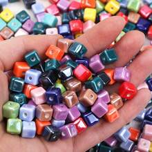20pcs Cube Ceramic Porcelain Beads For DIY Jewelry Making Decorative Craft Square Beads For Necklaces Bracelets And Accessories Craft - 20pcs - View 5