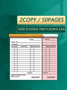 Thank You Receipt Books, White & Yellow Two-Part Carbonless Receipt Pad, Small Business Invoice Book, Order Book Receipt Books Invoice Book For Business,School Supplies,Back To School - Multicolor - View 5