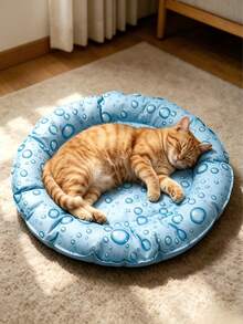Tappetino refrigerante estivo per animali domestici, dimensione extra large di 72 cm, tecnologia di raffreddamento al gel, resistente ai morsi e facile da pulire, design con stampa a onde d'acqua fresca, adatto sia per gatti che per cani, allevia il calore e non aderisce ai peli. - Colore casuale - Visualizzare 1