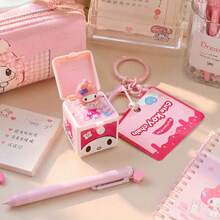 MINISO Sanrio My Melody 可愛盒裝鑰匙圈，可愛角色迷你公仔包飾吊飾，翻蓋設計附鑰匙環，後背包手提包配件，返校禮物 - 樣式 1 - 查看 2