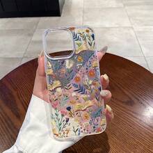 3D Imitation Embroidery  17 Phone Case With Fine Glitter Powder, Anti-Drop Protective Cover For Apple 15 Pro Max - Large-pore Glitter Transparent Case - ZJ3478 - View 2