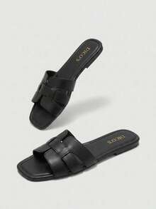 Women Flat Sandals - Black - View 4