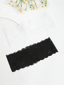 1件装女士花卉蕾丝发带配饰，弹性复古蕾丝镂空边发箍发圈女士头巾优雅发饰休闲吸汗带夏季穿搭 - 彩色 - 查看 13