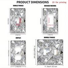 Modern Geometric Crystal Cluster Light Switch Panel - Decorative Wall Plate, Suitable For Single/Double Rocker Switches, Indoor/Outdoor Use, Easy Installation, Switch Compatible (No Electricity Required), 2D Flat Design - one-size - View 4