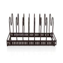 30-58x18x18cm Brown Iron Expandable Pot Lid Rack, Kitchen Organizer Storage Shelf - Brown - View 5