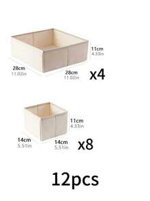 6pcs Foldable Fabric Storage Boxes, Suitable For Wardrobe, Vanity, Drawers, Can Be Used As Storage Baskets, Organizers, Dividers For Clothes, Underwear, Bras, Socks, Etc. - Multicolor - View 12