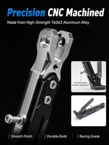 Adjustable CNC Aluminum Alloy Motorcycle Side Stand, With Anti-Slip Pad And 2-Level Height Adjustment, Universal For Scooters, Electric Bikes, Motorcycles, Racing Grade Side Support Bracket, 200KG Load Capacity, Multiple Colors Available, Easy Installation - Single-leg Support - View 5