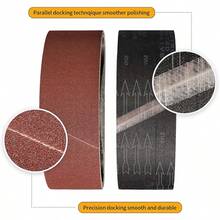 3入組砂帶套組 75 X 533 mm (3x21 英吋) 全系列 40/60/80/120/180/240/320/400 號，便攜式研磨工具，適用於木工與金屬拋光，耐用磨料砂帶，柔軟砂帶 - 紅色 - 查看 7