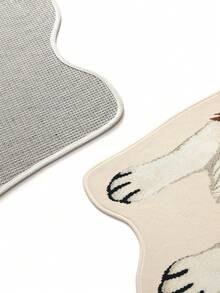 DAJIANG 1pc Cute Border Collie Shaped Rug, Kitchen Rug Hallway Mat, Suitable For Bathroom, Kitchen, Outdoor, Indoor, Hallway, Bedroom, Living Room, Bedside, Machine Washable, Easy To Clean, Non-Slip Backing - Border Collie Lying down - Brown - View 8