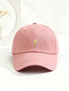 1pc Outdoor Embroidered Floral Baseball Cap, Suitable For Spring, Summer, Autumn And Winter, Adjustable Sun Protection, Essential For Women's Vacation And Travel,Beach,Festival - Multicolor - View 4