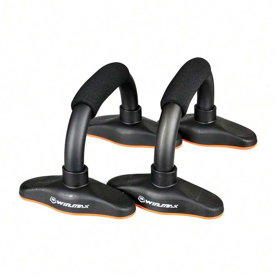 WIN.MAX Iron H-Shaped Push-Up Stand, Steel Structure, Comfortable Foam Grips, Rubber Non-Slip Base, Home Fitness Strength Training Equipment - Black - View 1