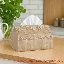 1pc 2D Flat Printed Non-Embroidered Bohemian Style Macrame Fabric Napkin Holder - Tassel Neutral Design, Paper Napkin Box, Kitchen And Dining Room Multi-Functional, Durable Fabric Napkin Storage - Multicolor - View 4