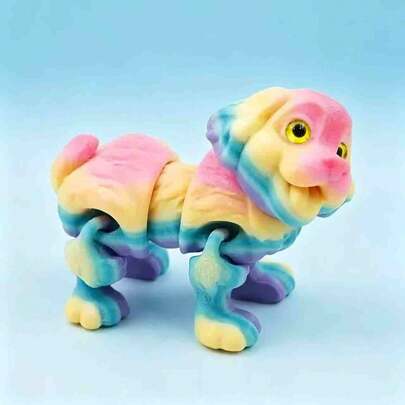 Tượng chó in 3D, phù hợp trang trí văn phòng, trang trí tiệc, đồ chơi mô hình động vật sáng tạo và quà tặng năm mới. (Màu mắt và màu cầu vồng ngẫu nhiên.) Đồ chơi mô hình động vật cho người lớn