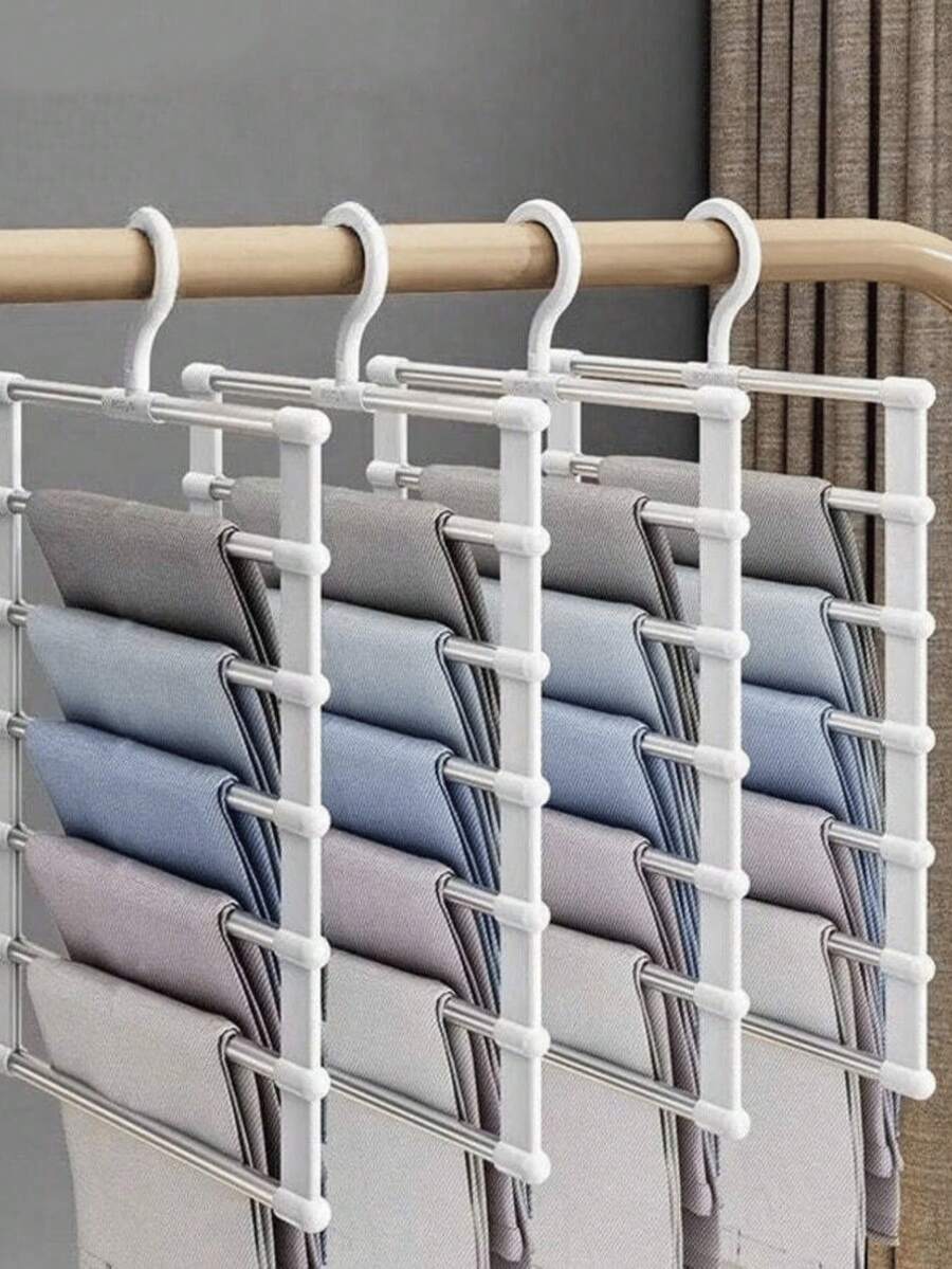 1 chiếc móc treo quần nhiều tầng - dụng cụ sắp xếp tủ quần áo đa năng tiết kiệm không gian cho khăn quàng, quần jean và quần dài, hoàn hảo để làm mới tủ đồ xuân hè, lý tưởng cho chuẩn bị kỳ nghỉ và mùa tựu trường