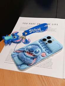 Disney Lilo And Stitch Phone Case : 3D Fluffy Pattern Border Protector Phone Soft Phone Case With A Free Cute Stitch Bracelet Chain Lanyard, Stitch, Lilo, Angel, For Apple 17 Promax 17 Pro 16 15 14 13 12 11 Pro Max XS Max X XR Soft Cover Summer Phone Case - 白色 - 查看 6