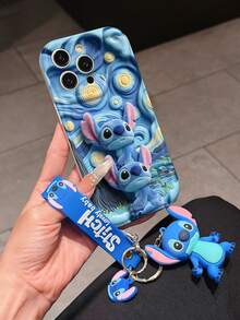 Disney Lilo And Stitch Phone Case : 3D Fluffy Pattern Border Protector Phone Soft Phone Case With A Free Cute Stitch Bracelet Chain Lanyard, Stitch, Lilo, Angel, For Apple 17 Promax 17 Pro 16 15 14 13 12 11 Pro Max XS Max X XR Soft Cover Summer Phone Case - 白色 - 查看 3