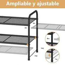 LUMEZING Metal, Zapatera DIY, Ahorro de Espacio y Estante versátil, Organizador de Zapato para Almacenar y Guardar Los Zapatos para Entrada, Puerta, Dormitorio, Guardarropa - Zapatero de 2 niveles - Ver 6