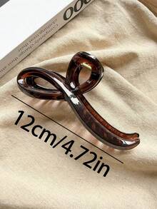 2件/1件 女款 12cm/4.72in 棕色蝴蝶結造型綠色橢圓大號輕量塑料髮夾，時尚百搭高級優雅極簡純色髮飾，適用日常穿搭、外出、休閒、派對、通勤、髮型造型、盤髮、洗臉、沐浴、化妝、穿搭搭配、髮飾、海灘度假髮夾 - 彩色 - 查看 2