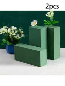 8/6/4/3/2/1件裝花藝泡沫磚，每塊尺寸 5.5"長 X 3.1"寬 X 1.8"高，乾用與濕用花藝泡沫塊，適用於婚禮、生日、派對、節日裝飾及其他場合 - 綠色 - 查看 11
