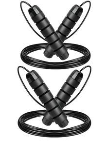 LMMAKE 1PC Premium Adjustable Jump Rope: High-Speed Ball Bearing Design For Daily Fitness Workouts, Perfect For Home, Gym And Outdoor Use. Suitable For All Fitness Enthusiasts. - Black - View 3