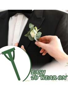 90/12/6/1pcs Wedding Decoration Brooch Pins, Party Supplies Flower Pins, Halloween Flower Holder, Suitable For Wedding Boutonniere Pins, High-End Flower Holder, Wedding Boutonniere Making Materials, Wedding Flower Holder, Wedding Occasions - A - View 9