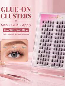12 Reihen, 120 Büschel hochkapazitive kleine wilde Hasen Kunstwimpern, 13mm C-Curl, flauschige DIY-Wimpern, langanhaltend und wiederverwendbar, Klebetyp, geeignet für Anfänger, Alltag, Partys, natürlicher 3D-Look auf den Augen, lässt Augen größer aussehen - Übersicht 4