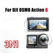 3-In-1 Screen Protector, Tempered Glass Film, Lens Cover, Lens Pouch, Storage Box Compatible With OSMO Action 6 Accessories/Suitable For OSMO Action 6/OSMO Action 5/OSMO Action 4 - View 2