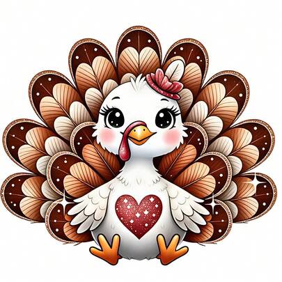 1/2/3PCS Durable Washable Heat Transfer Iron-On Patches, Thanksgiving Cartoon Cute Little Turkey Glitter Heart Feather Hair Accessory Pattern Mixed Colors Heat Transfer, Vinyl Print, Heat Transfer Stickers, Iron-On Transfer Iron-On Stickers Decals - Iron-On Suitable For Pillows, DIY, Backpacks, T-Shirts, Canvas Bags, Sweatshirts, Jeans, T-Shirts, Clothing, Sewing Supplies