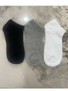 1雙/10雙/20雙/30雙 素色中性短襪，柔軟輕便低筒船襪，適合男女；包含女款隱形襪、短襪，白色、灰色、黑色可選，可愛女襪；四季適用（春、夏、秋、冬），網眼透氣+條紋通風孔設計，吸濕排汗 3/5/6/9/15雙 - 彩色 - 查看 5