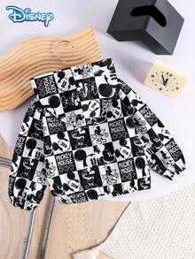 Disney Autumn Baby Boy Newborn Mickey Mouse Cute Zipper Hooded Jacket With Mickey Mouse All-Over Print, Cute Cartoon Pattern, Slightly Elastic, Suitable For Baby Newborn Daily Wear, Great Gift - Black - View 2