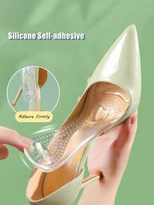 Semelles intérieures en silicone à talons hauts pour femmes, antidérapantes, convenant aux talons hauts pour femmes et aux chaussures de sport pour hommes, convenant pour l'été, la rentrée scolaire, les bottes et autres occasions, convenant pour l'extérieur, les sports, les voyages, la maison, le bureau, l'école, etc. - transparent - Voir 7