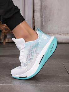 1 Pair Men's Mesh Breathable Popcorn Soft Sole Lightweight Running Shoes Outdoor Exercise Road Running Shoes Youth Sports Class Suitable For All Seasons - Mint Blue - View 7