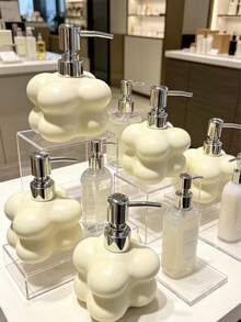 Cream Cloud Liquid Soap Dispenser With Pump, Decorative Resin Hand Wash Bottle, Multipurpose Lotion Container For Bathroom, Kitchen, Guest Restroom & Boutique Spa, Home Tabletop Decor Accessory - Classic - View 4