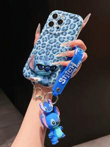 Disney Lilo And Stitch Phone Case : 3D Fluffy Pattern Border Protector Phone Soft Phone Case With A Free Cute Stitch Bracelet Chain Lanyard, Stitch, Lilo, Angel, For Apple 17 Promax 17 Pro 16 15 14 13 12 11 Pro Max XS Max X XR Soft Cover Summer Phone Case - 白色 - 查看 4