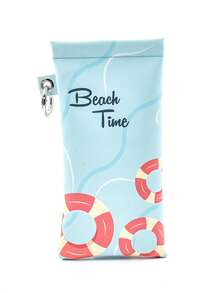 1pc Beach Holiday Pattern Glasses Pouch/Case, Auto-Closing Hook Design, Can Store Glasses, Earphones And Small Personal Items - Multicolor - View 12