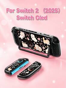 New Switch 2 (2025) Game Console Accessories, Cute Fresh Style Theme, Kitten Rose Pattern Printed Switch Protective Case, Compatible With Switch 2/Switch NS/Switch OLED/Lite, Suitable For Switch 2/Switch Game Console Accessories, Full Set, Storage Bag, Card Slot Dock, Switch Protective Case, Best Gift For Switch Players - Multicolor - View 13